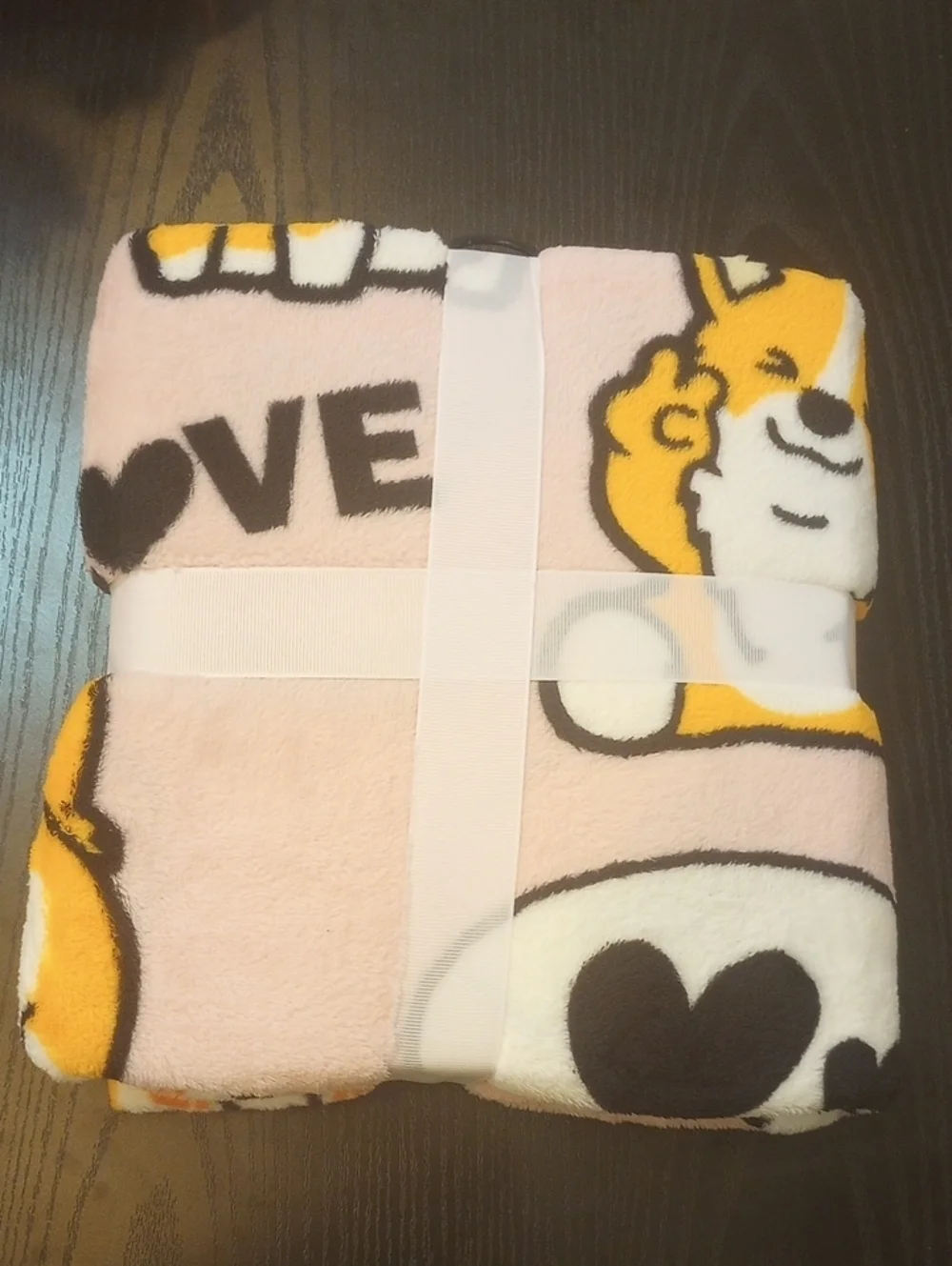 Corgi Love Pink Orange Fleece Throw Blanket 50 x 60 Inches